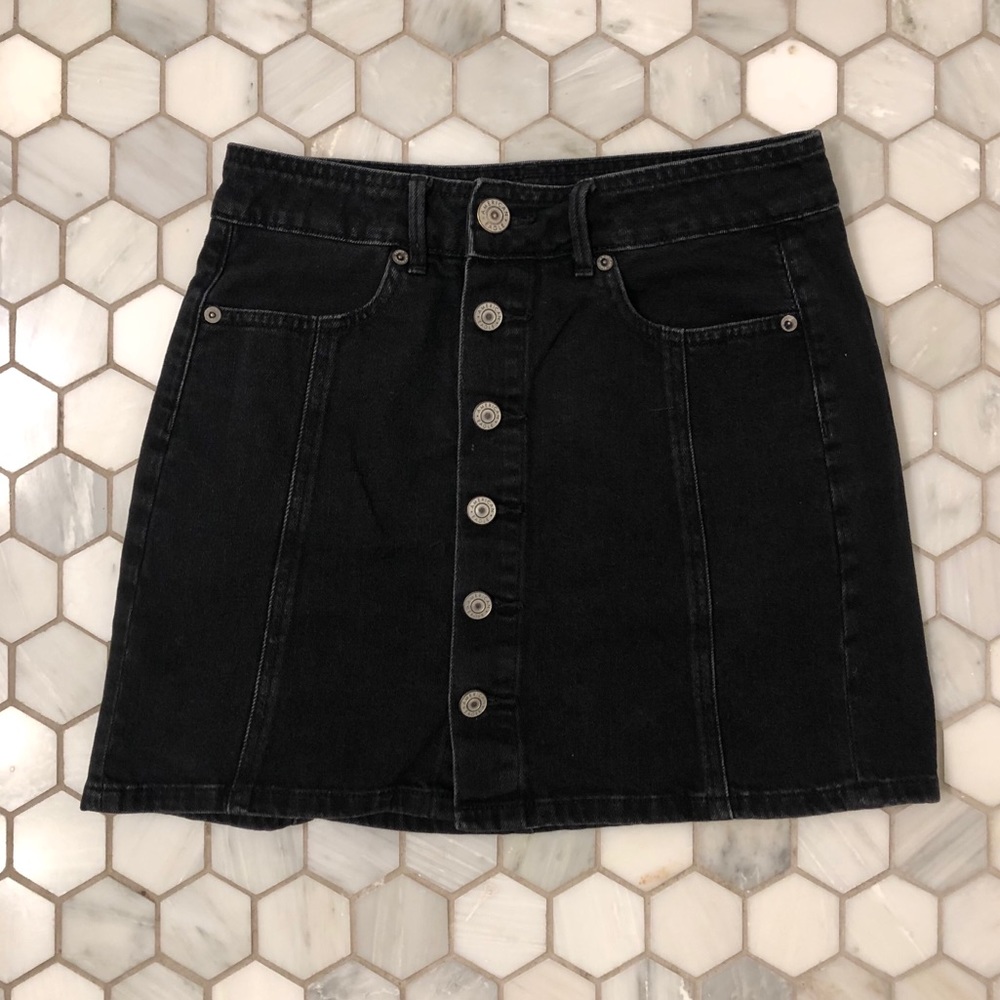 American Eagle Black Denim Skirt Size 0